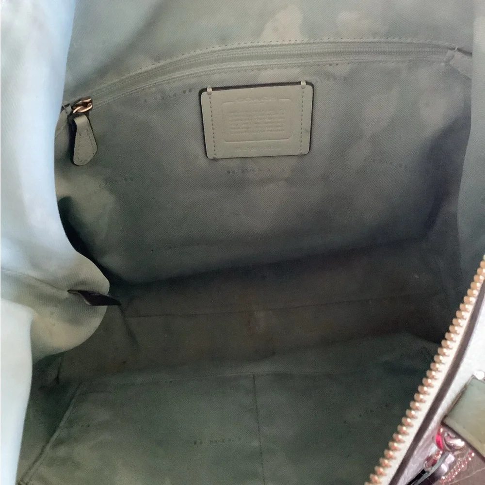 Authentic coach taylor sky blue large pebbled leather tote 16x10